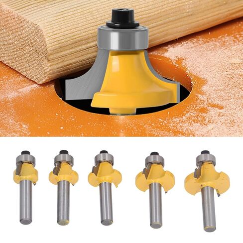 Round Over Router Bit Set 5 Piece Carbide Corner Rounding Woodworking Cutter with 8mm Shank for Softwood Hardwood Solid Wood in Kuwait