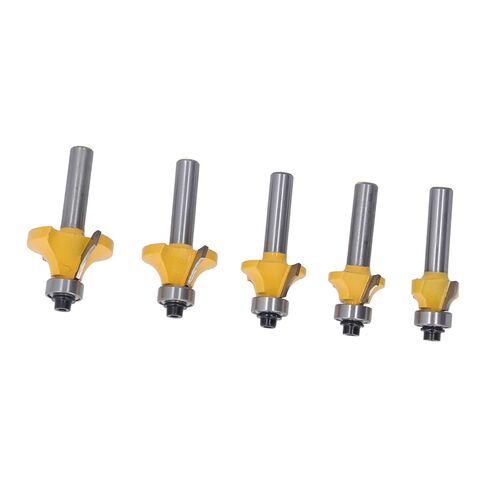 Round Over Router Bit Set 5 Piece Carbide Corner Rounding Woodworking Cutter with 8mm Shank for Softwood Hardwood Solid Wood in Kuwait
