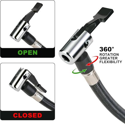 WYNNsky 2PCS Portable Air Pump Inflator Hose Replacement with 360 Degree Air Chuck in Kuwait