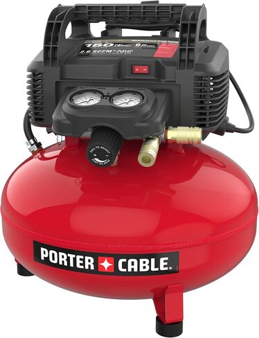PORTER-CABLE Combination Kit Pancake Air Compressor 6 Gallon, 150 Max PSI and 2.6 CFM @ 90 PSI and Brad Nailer 18 Gauge with 100 Nail Magazine Capacity in Kuwait