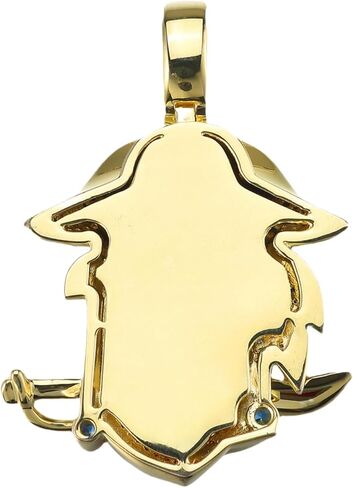 ICEDIAMOND 18K Gold Plated Pirate Skull Pendant Necklace, Iced Out CZ Diamond Skeleton Captain Charm, Hip Hop Jewelry for Men in Saudi Arabia