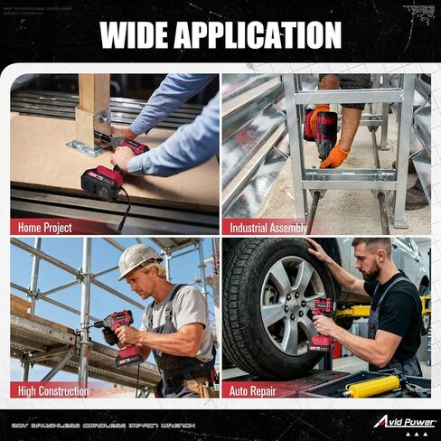 AVID POWER Impact Wrench, 1/2" Impact Gun Max Torque 332 Ft-lbs (450 N.m), 20V Cordless Impact Wrenches with 2.0 Ah Battery, 2 Variable Speeds, 4PCS Impact Sockets, Charger, Tool Bag in Saudi Arabia