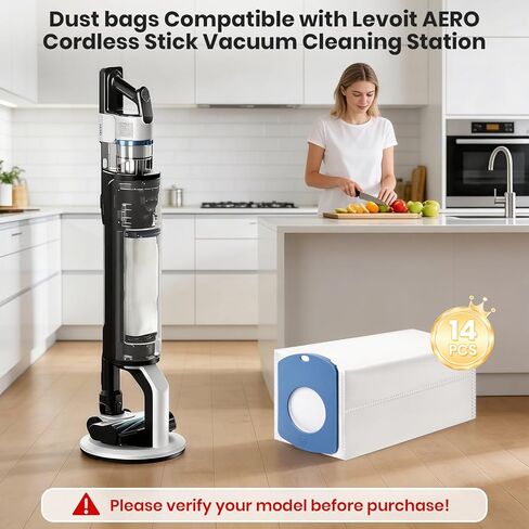 14 كيس غبار متوافق مع مكنسة Levoit AERO الكهربائية، أكياس غبار بديلة بسعة كبيرة 3.5 لتر، أجزاء ملحقات المكنسة الكهربائية عالية الكفاءة in Kuwait