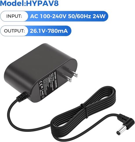 26.1V Replacement Charger for Dyson V6 V7 V8 Vacuum Charger, Compatible with DC58 DC59 DC61 DC62 SV03 SV04 SV05 SV06 – Not for V10 V11 V12 in Kuwait