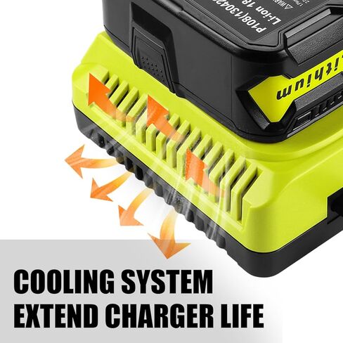 P117 P118 18V استبدال الشاحن السريع لشاحن بطارية Ryobi متوافق مع P102 P108 P189 P197 P103 P105 P107 P190 P191 in Kuwait