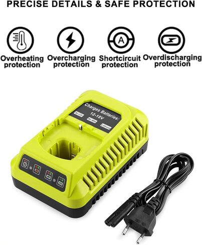 P117 P118 18V استبدال الشاحن السريع لشاحن بطارية Ryobi متوافق مع P102 P108 P189 P197 P103 P105 P107 P190 P191 in Kuwait