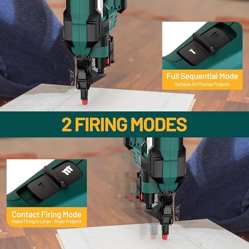 Cordless Brad Nailer, Nail Gun Battery Powered, Staple Gun with 2.0Ah Battery & Charger, 18GA 2 Inch Nail Depth Adjustment with 1800pcs Nails for Home Improvement, Woodworking in Kuwait
