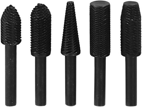 5PCS Drill Bit Set, Wood Carving Tools, Carbide Drill Bits, Polishing Buffing Tool, Embossed Steel Grinding Head Set, Rotary Burr and Special-Shaped Files for Soft Metal Deburring and Reaming in Kuwait