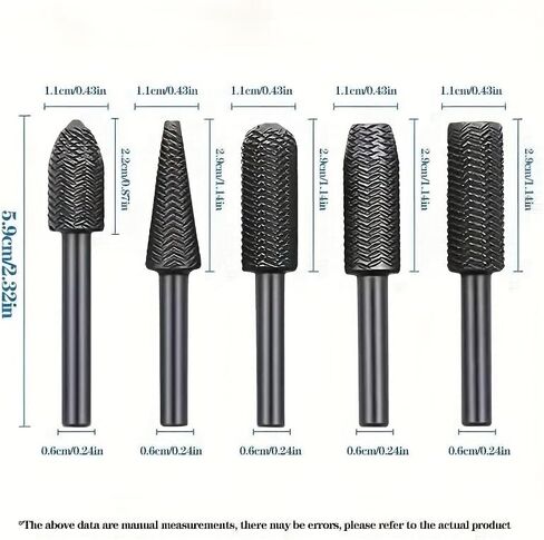 5PCS Drill Bit Set, Wood Carving Tools, Carbide Drill Bits, Polishing Buffing Tool, Embossed Steel Grinding Head Set, Rotary Burr and Special-Shaped Files for Soft Metal Deburring and Reaming in Kuwait