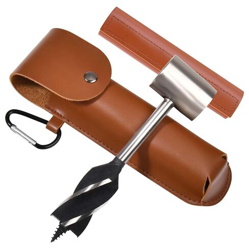 Bushcraft Settlers Tool Hand Auger Wrench for Easy Wood Drilling, Scotch Eye Wood Drill Peg and Manual Hole Maker for Camping, Bushcrafting and Woodworking, with Protective Case and Hook in Kuwait
