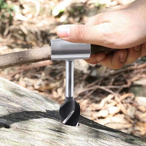 Bushcraft Settlers Tool Hand Auger Wrench for Easy Wood Drilling, Scotch Eye Wood Drill Peg and Manual Hole Maker for Camping, Bushcrafting and Woodworking, with Protective Case and Hook in Kuwait