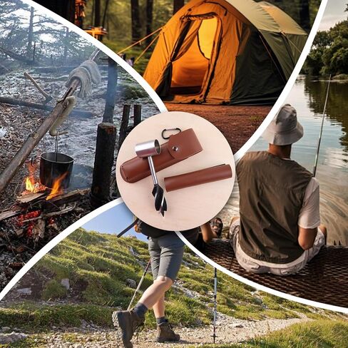 Bushcraft Settlers Tool Hand Auger Wrench for Easy Wood Drilling, Scotch Eye Wood Drill Peg and Manual Hole Maker for Camping, Bushcrafting and Woodworking, with Protective Case and Hook in Kuwait