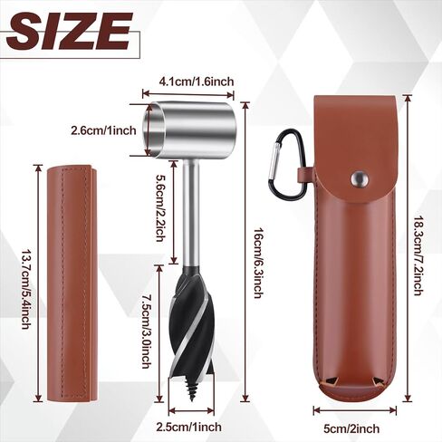 Bushcraft Settlers Tool Hand Auger Wrench for Easy Wood Drilling, Scotch Eye Wood Drill Peg and Manual Hole Maker for Camping, Bushcrafting and Woodworking, with Protective Case and Hook in Kuwait