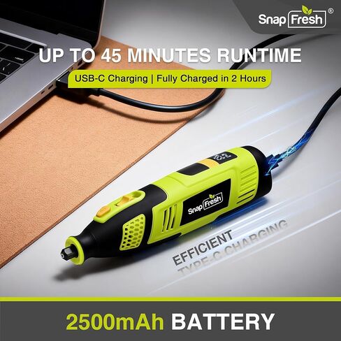 مجموعة أدوات دوارة لاسلكية SnapFresh 12V، أداة دوارة صغيرة 28 سرعة 32000 دورة في الدقيقة مع شاشة رقمية، 111 ملحقًا، بطارية 2.5 أمبير في الساعة شحن USB-C، أداة تعمل بالبطارية خفيفة الوزن للأعمال اليدوية وأظافر الحيوانات الأليفة in Kuwait