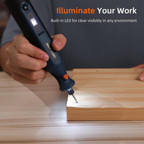Cordless Rotary Tool Kit: 12-Speed 25000RPM Mini Rotary Tool with 179 Accessories, 7.4V Rechargeable Engraving Tool for 3D Printed Finishing, Sanding, Cutting, Drilling, Polishing, DIY Crafts in Kuwait