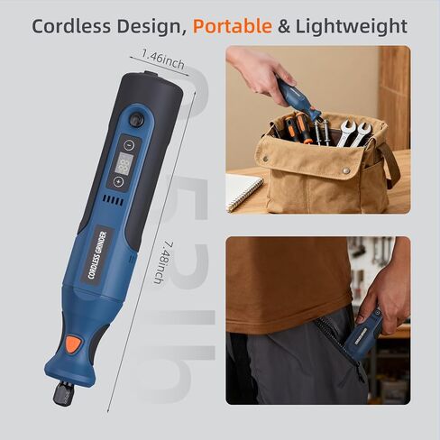 Cordless Rotary Tool Kit: 12-Speed 25000RPM Mini Rotary Tool with 179 Accessories, 7.4V Rechargeable Engraving Tool for 3D Printed Finishing, Sanding, Cutting, Drilling, Polishing, DIY Crafts in Kuwait