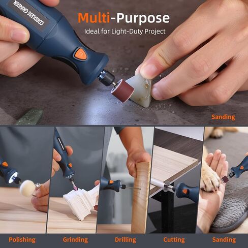 Cordless Rotary Tool Kit: 12-Speed 25000RPM Mini Rotary Tool with 179 Accessories, 7.4V Rechargeable Engraving Tool for 3D Printed Finishing, Sanding, Cutting, Drilling, Polishing, DIY Crafts in Kuwait