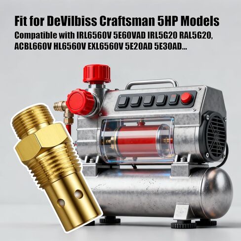 صمام فحص ضاغط الهواء 1/2 npt 1/2 CFPC مناسب لموديلات DeVilbiss Craftsman 5HP IRL6560V 5E60VAD استبدال CAC-437-2 in Kuwait