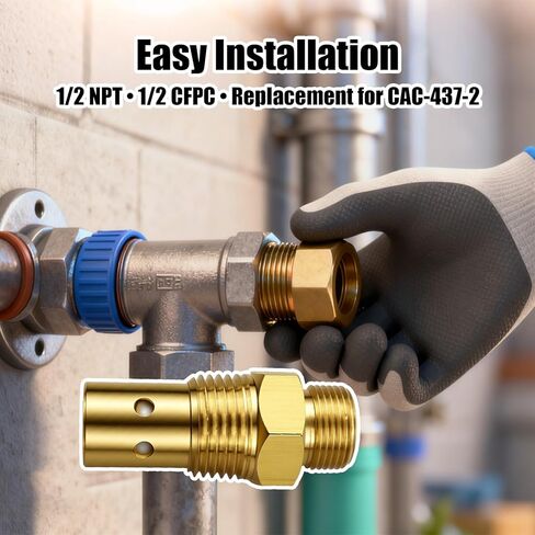 صمام فحص ضاغط الهواء 1/2 npt 1/2 CFPC مناسب لموديلات DeVilbiss Craftsman 5HP IRL6560V 5E60VAD استبدال CAC-437-2 in Kuwait