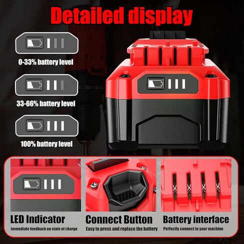 استبدال JAUKIST 20V 8.0Ah للحرفي: استبدال 20V متوافق مع بطارية Craftsman V20 CMCB205 CMCB204 CMCB206 CMCB202 CMCB201 20V أدوات كهربائية لاسلكية وشاحن in Kuwait