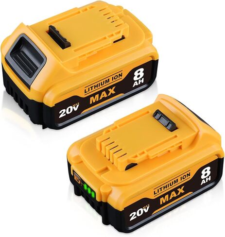 DCB200 8.0Ah 2Pack Replacement for DeWalt 20V Max Battery with LED Indicator, Compatible with DeWalt 20V Cordless Power Tools and Charger in Kuwait