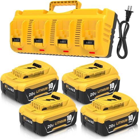 عبوتان من بطارية 12 أمبير DCB208 وشاحن DCB102 بديل لبطارية ديوالت 20 فولت كحد أقصى وشاحن متوافق مع بطاريات ديوالت 20 فولت DCB207 DCB209 DCB206 DCB204 DCB203 DCB201 DCB200 in Kuwait