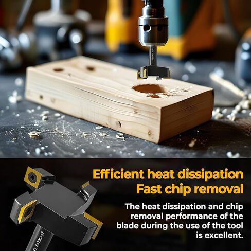 Slab Flattening Router Bit, 1/2" Shank, 1/2" Shank, 4 Wings, 2-1/2" Cutting Diameter, Coated Insert Carbide Slab Flattening Router Bit for Woodworking in Kuwait