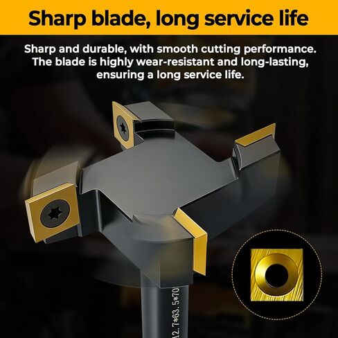 Slab Flattening Router Bit, 1/2" Shank, 1/2" Shank, 4 Wings, 2-1/2" Cutting Diameter, Coated Insert Carbide Slab Flattening Router Bit for Woodworking in Kuwait