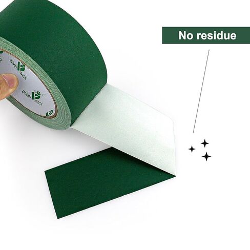 BOMI PACK TAPE Dark Green Gaffer ، غير عاكسة غير غير متيح ، 1 بوصة × 20 عامًا لا يوجد شريط لاصفي للدموع للدموع لعلم العلامات ، والكابل ، والمرحلة ، واستوديو الصور ، والرسامين ، وإصلاح القناة ، 1 حزمة in Kuwait