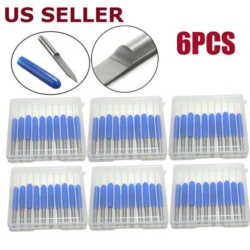 60Pcs High-Durability Solid Carbide V-Shaped Router Bits 30° Point Angle 0.1mm Tip Size 32mm Shaft Length 3.175mm Shank for Precision Circuit Board Etching in Kuwait