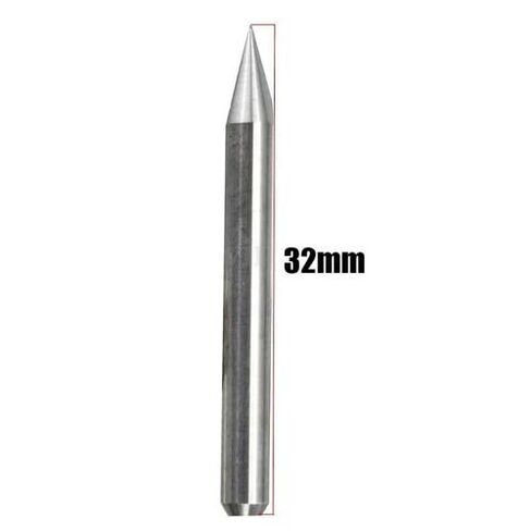 60Pcs High-Durability Solid Carbide V-Shaped Router Bits 30° Point Angle 0.1mm Tip Size 32mm Shaft Length 3.175mm Shank for Precision Circuit Board Etching in Kuwait