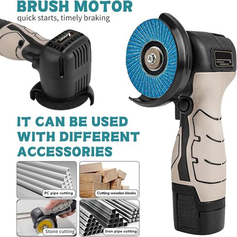 Cordless Brush Angle Grinder Kit,16.8V Angle Grinder with 2X2000mAh Batteries And 20-Cutting Discs,7000RPM Mini Electric Angle Grinding Tool,Suitable for Cutting, Polishing, Grinding And Derusting in Kuwait
