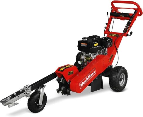 MechMaxx 12 Inch DUCAR 420cc 15HP Gasoline Engine Root Stump Grinder Tree Stump Removal, 8pcs Alloy Teeth, 12'' Cutting Height And 10'' Cutting Depth, Wheel Brake System, SGR1500 Yellow in Saudi Arabia