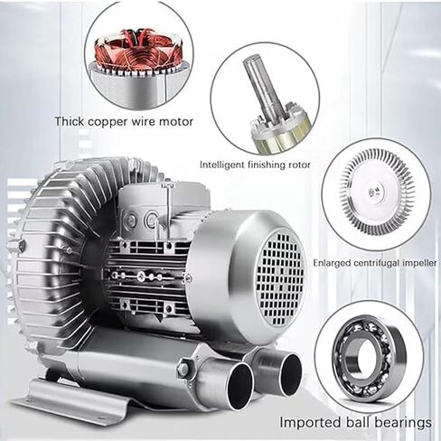 High-Pressure Vortex Ring Blower 220V - Powerful Air Blower & Suction for Sewage Aeration, Aquarium Oxygenation, Efficient Single Phase Pumping System in Saudi Arabia