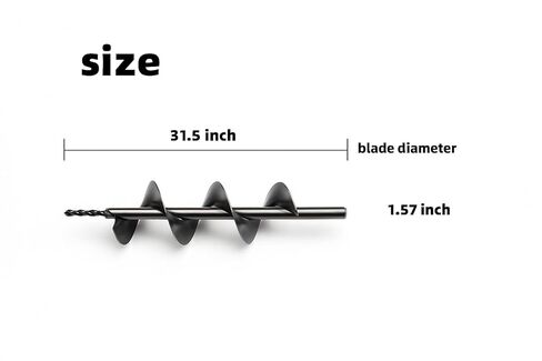 Garden Planting Auger Drill Bit, 1.57 x 31.5 Extra-Long Soil Digging Tool with Tungsten Carbide Tip, Bulb Planter Attachment for Cordless Drill in Kuwait