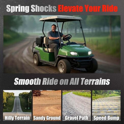 EZGO TXT Golf Cart الصدمات الأمامية أو الخلفية مع نوابض لولبية شديدة التحمل لـ EZGO TXT/Medalist 1994+ G&E Golf Carts OEM# 70928-G01 76418-G01 4 قطع in Saudi Arabia