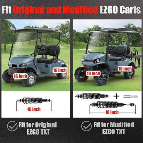 EZGO TXT Golf Cart الصدمات الأمامية أو الخلفية مع نوابض لولبية شديدة التحمل لـ EZGO TXT/Medalist 1994+ G&E Golf Carts OEM# 70928-G01 76418-G01 4 قطع in Saudi Arabia