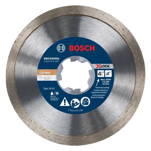 عجلة ماسية ذات حافة مستمرة من BOSCH DBCX04501 مقاس 4-1/2 بوصة | تغيير أسرع 5 مرات، قطع دقيقة | بلاط سيراميك، أردواز، بورسلين، رخام | X-Lock ومطاحن الزوايا القياسية in Kuwait