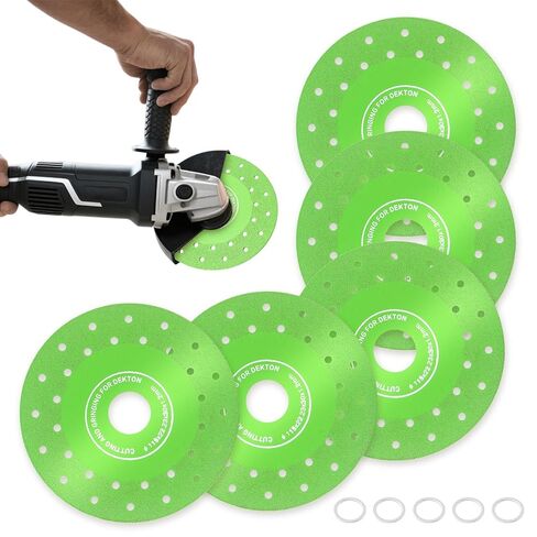 5 Pcs Glass Cutting Disc, 110/115MM Vacuum Brazed Ultra-Thin Multi-Pore Flat Abrasive Sheet Disc for Grinding Jade, Crystal, Wine Bottles, Tile(Size:4.5'') in Kuwait