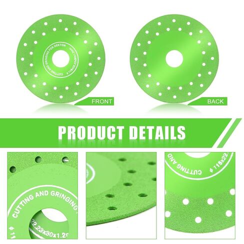 5 Pcs Glass Cutting Disc, 110/115MM Vacuum Brazed Ultra-Thin Multi-Pore Flat Abrasive Sheet Disc for Grinding Jade, Crystal, Wine Bottles, Tile(Size:4.5'') in Kuwait