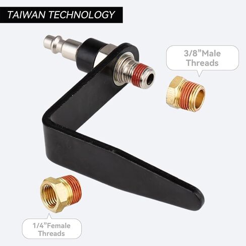 Pneumatic Tool Rafter Hook Hanger with 1/4'' Swivel Air Fittings and 3/8'' and Brass Bushing, Heavy Duty Pneumatic L-Shaped Raffer Hook 1 Pieces in Kuwait