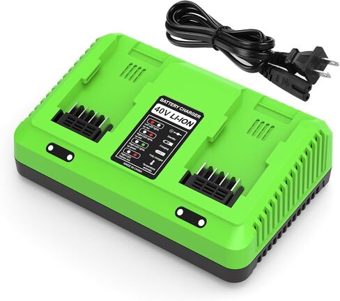 2-Port 40V بديل لشاحن بطارية Greenworks 40v متوافق مع 29482 29252 20202 22262 29472 29462 in Kuwait
