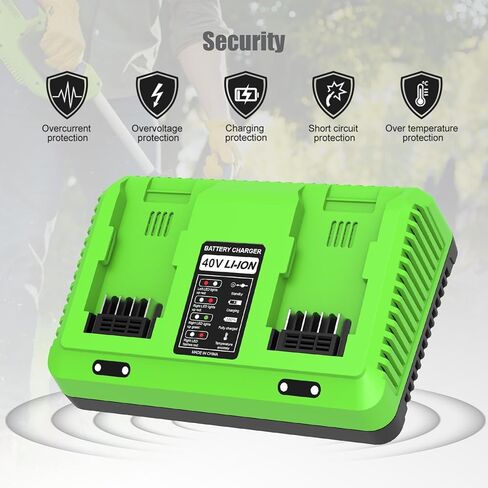 2-Port 40V بديل لشاحن بطارية Greenworks 40v متوافق مع 29482 29252 20202 22262 29472 29462 in Kuwait