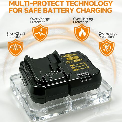Battery Charger Replacement for Dewalt - Compatible with Dewalt 20V Max - 18V Lithium Battery DCB201 DCB182 etc, with LED Indicator & Overcharge Protection in Kuwait