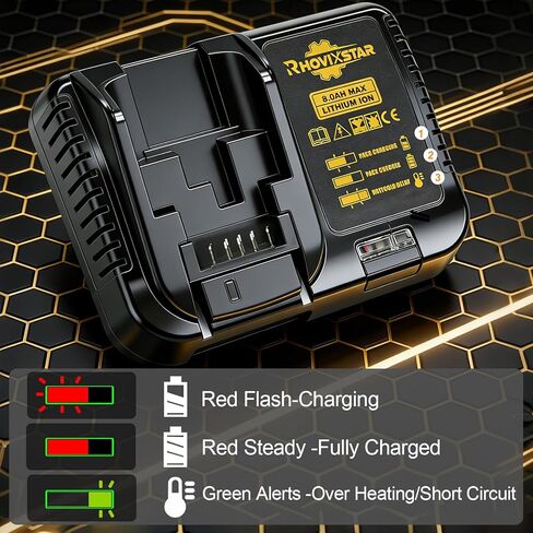 Battery Charger Replacement for Dewalt - Compatible with Dewalt 20V Max - 18V Lithium Battery DCB201 DCB182 etc, with LED Indicator & Overcharge Protection in Kuwait