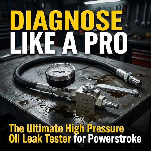High Pressure Oil System IPR Air Test Tool Kit for Ford 6.0L 7.3L Powerstroke Diesel 1994-2007, Detects Small Leaks, 5300 PSI Heavy Duty Hose, No Scan Tool Required, HPOP Leak Test Fitting in Kuwait