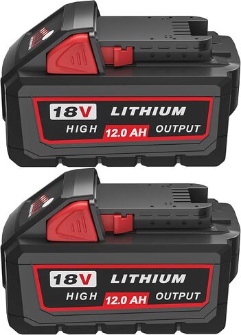 hochstern 2pack 12.0ah M-18 استبدال البطارية لبطارية ميلووكي 18 فولت 48-11-1862 48-11-1852 48-11-1880 متوافق مع بطاريات ميلووكي 18 فولت أدوات كهربائية لاسلكية in Kuwait