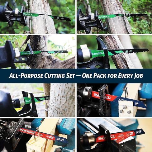 20-Piece Reciprocating Saw Blade Set, Professional Cutting Tool Kit for Tree Pruning, Metal Cutting and Common Materials in Homemade DIY Projects in Kuwait