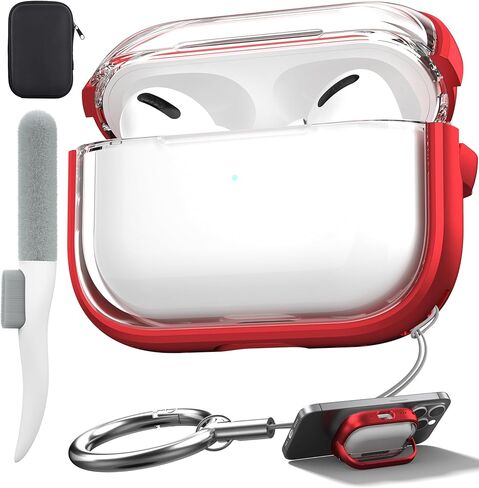 حافظة Valkit المتوافقة مع AirPods 3، حافظة شفافة من الجيل الثالث لسماعات Airpods مع سلسلة مفاتيح، غطاء واقٍ مقاوم للصدمات من مادة TPU الناعمة للفتيات والنساء والرجال متوافق مع حافظة Apple AirPods 3 Gen - شفافة in Kuwait