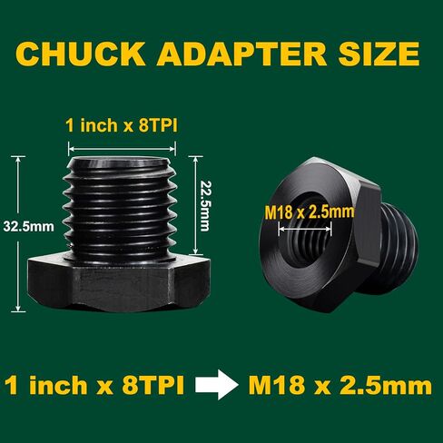 النجارة مخرطة الرأس المغزل محول M18x2.5mm إلى 1 "x8TPI الموضوع تشاك إدراج محول الخشب تحول أداة الملحقات in Kuwait